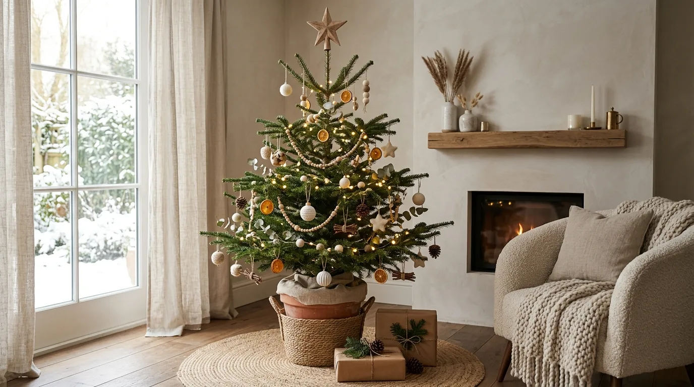 Let wreaths and garlands carry the holiday message clearly inspiration for a minimalist holiday interior.